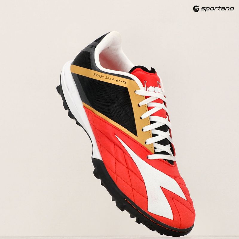 Men's football boots Diadora Brasil Sala Elite TF milano red/white/black 9