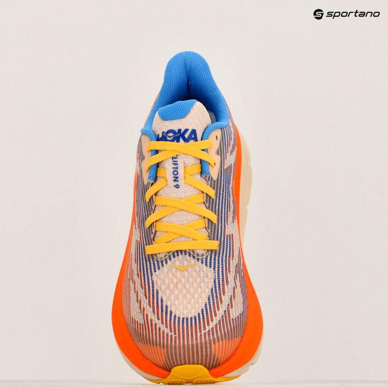 HOKA Clifton 9 ultramarine/electric tangerine children's running shoes 16