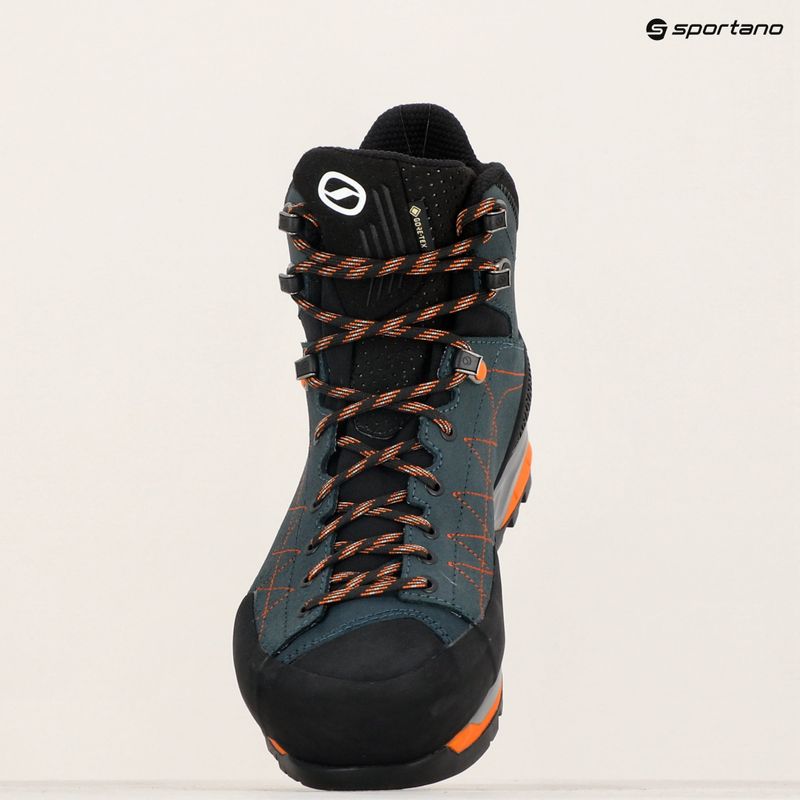 Men's trekking shoes SCARPA Zodiac TRK GTX petrol/rust orange 10
