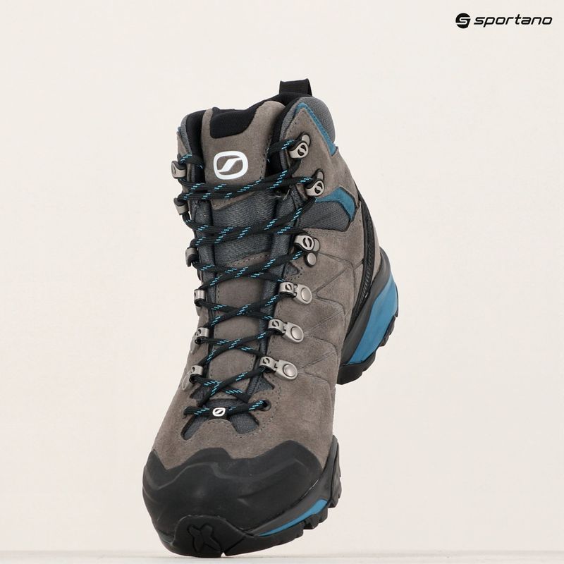 Men's trekking boots SCARPA ZG Trek GTX titanium/lake blue 15