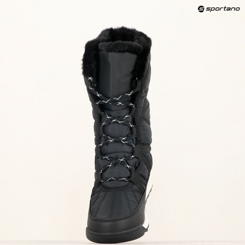 Women's Sorel Whitney II Plus Tall Lace WP black/sea salt snow boots 16