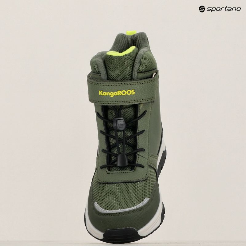KangaROOS K-MJ Edison EV RTX SL olive / limetta dino junior snow boots 17