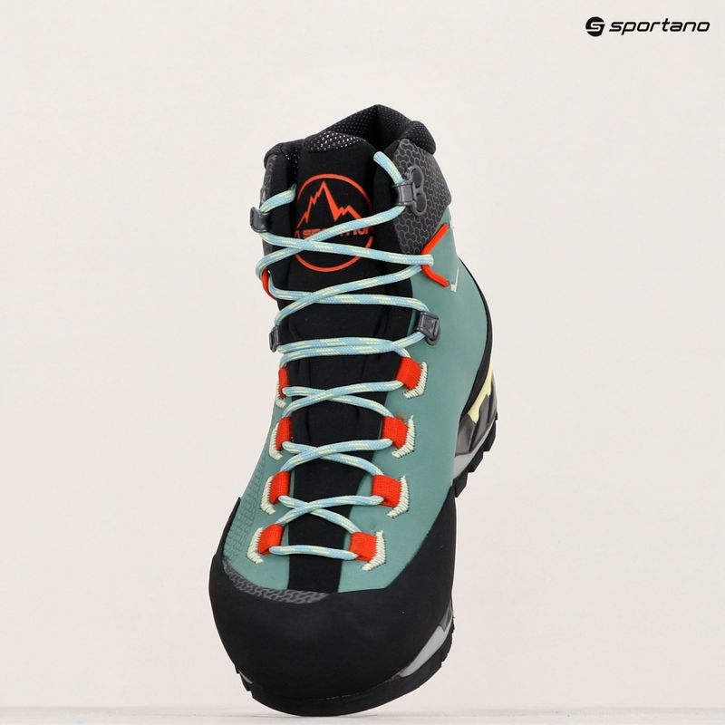 La Sportiva women's high altitude boot Trango Tech Leather GTX juniper/zest 9