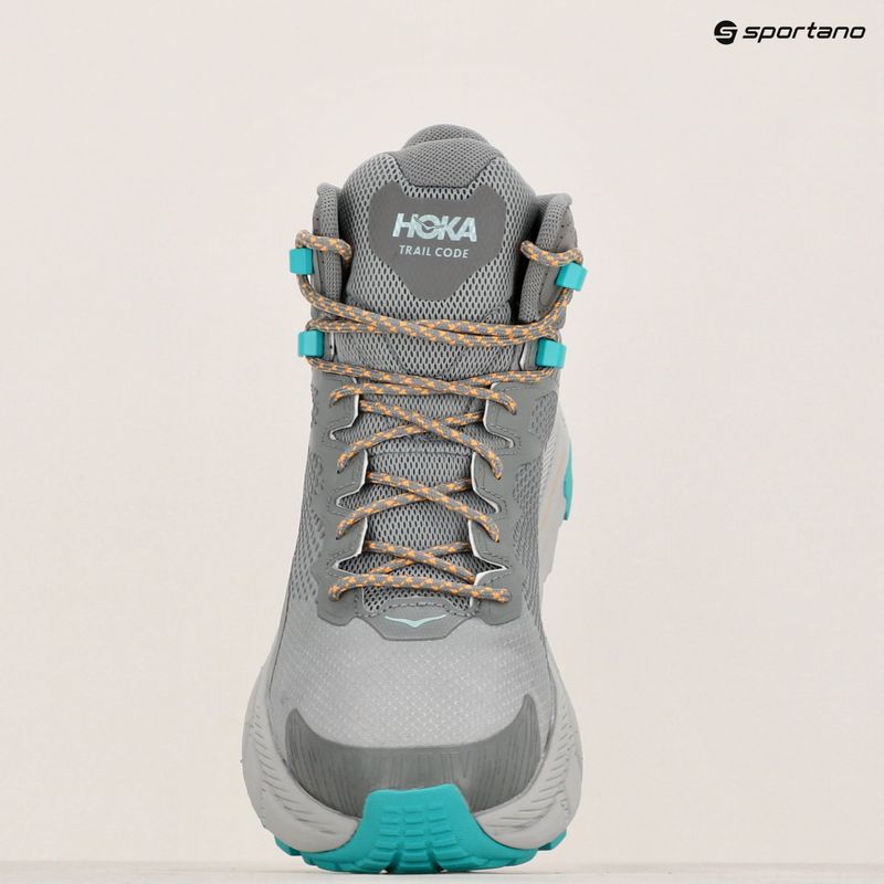 Men's hiking boots HOKA Trail Code GTX galactic grey/electric aqua 15