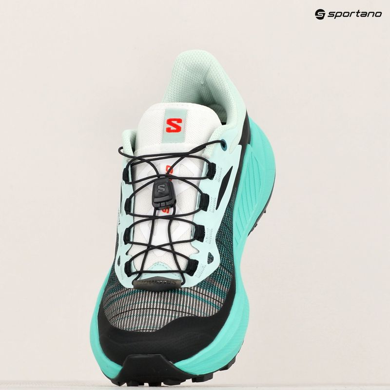 Salomon Genesis bay/electric green/cherry women's running shoes 9