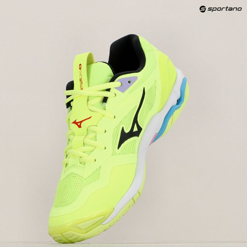 Men's handball shoes Mizuno Wave Stealth 6 neo lime/black/splish splash 12