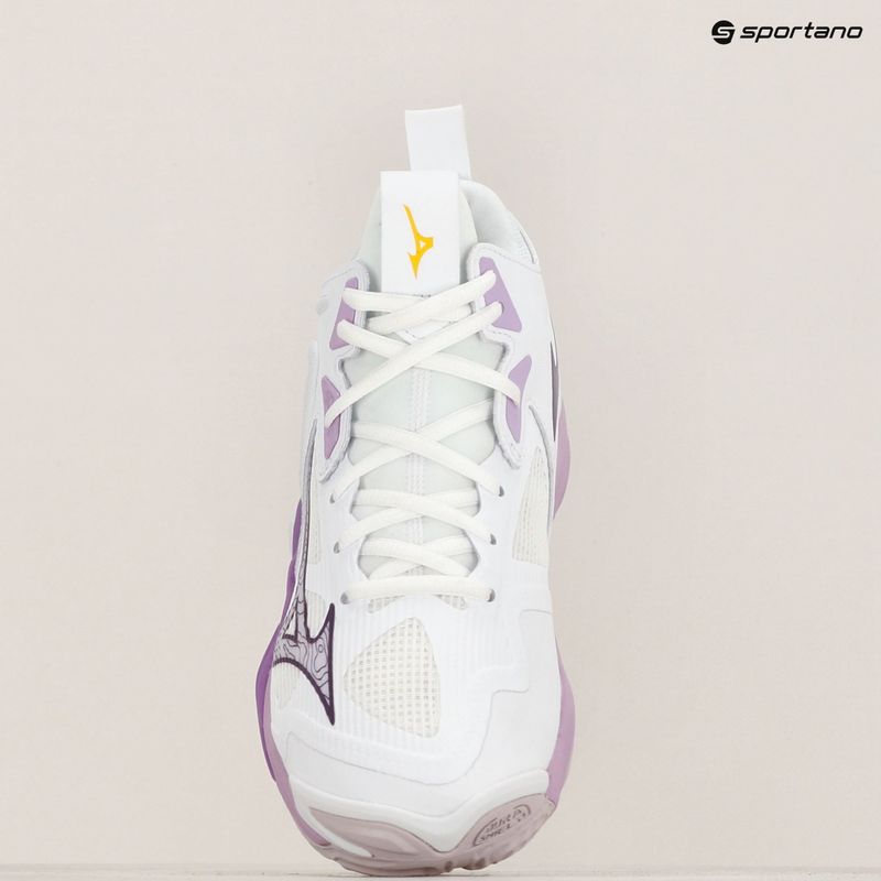 Women's volleyball shoes Mizuno Wave Momentum 3 Mid white/patrician purple/quince 9