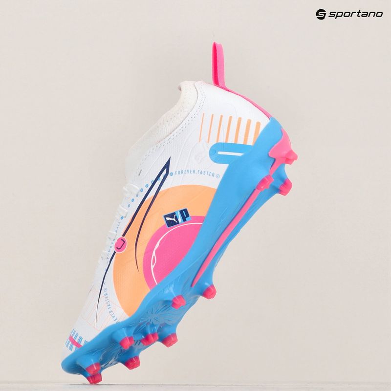 PUMA Ultra 5 Match Vol. Up FG/AG Jr children's football boots puma white/luminous blue 8