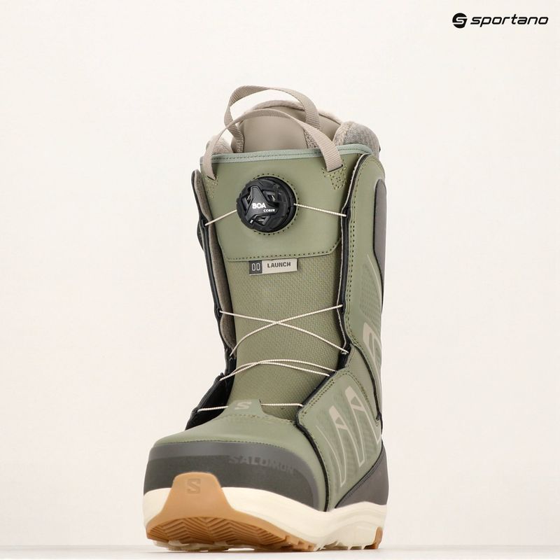 Salomon Launch Boa SJ Men's snowboard boots deep lichen green/beluga/vintage khaki 7