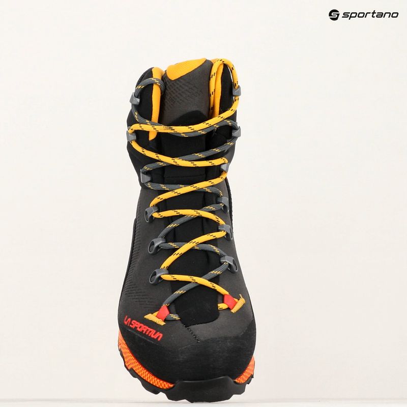 Men's La Sportiva Aequilibrium Trek GTX carbon/ yellow high-mountain boot 9