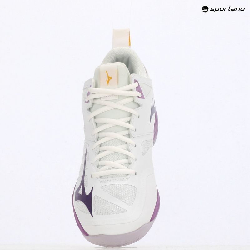 Women's volleyball shoes Mizuno Wave Dimension Mid white/patrician purple/quince 12