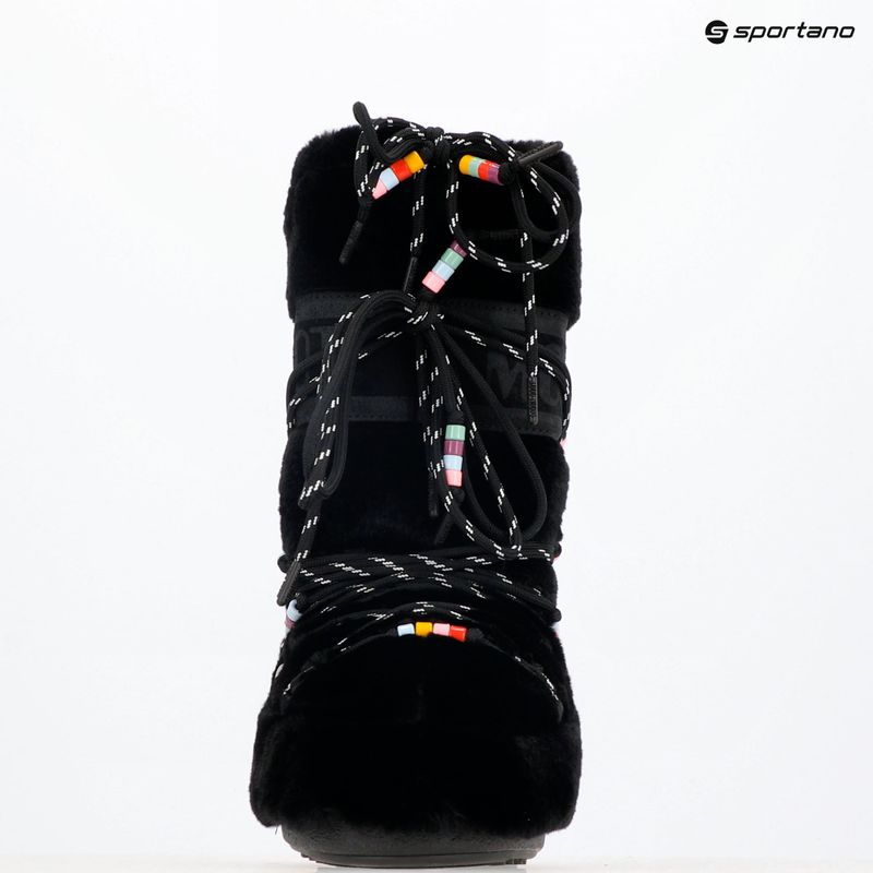 Moon Boot Icon Faux Fur Beads snow boots black 9