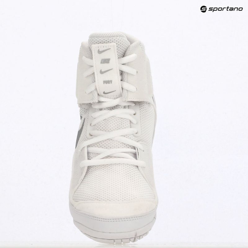 Nike Fury white/metallic silver wrestling shoes 9