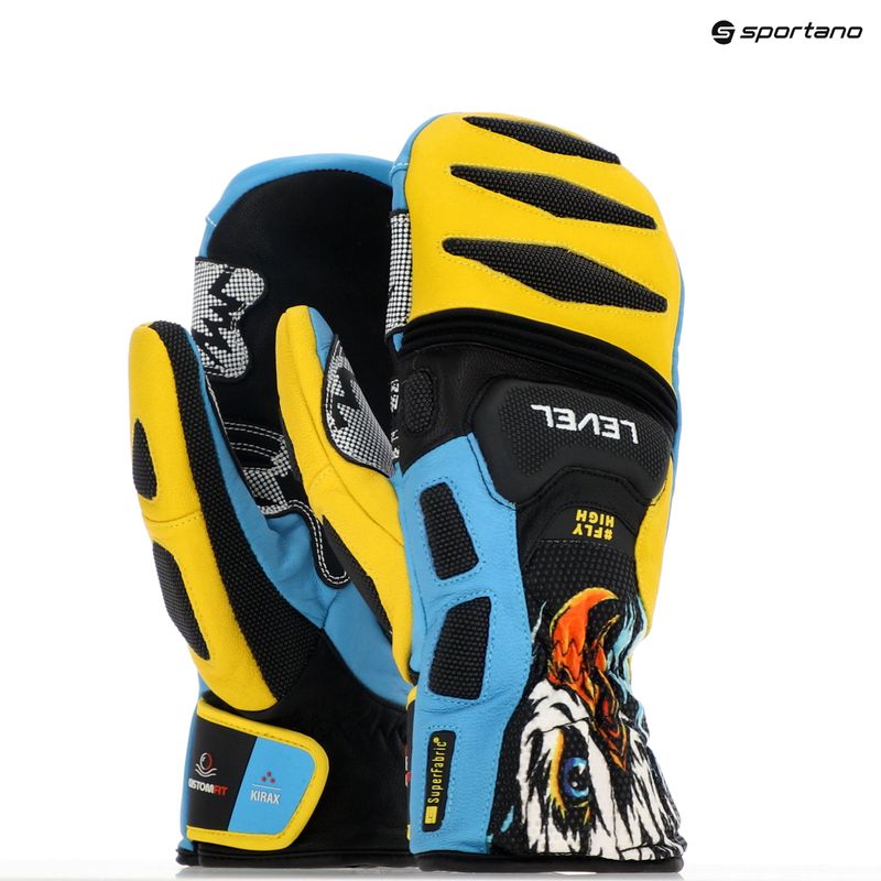 Level SQ CF Mitt ski gloves yellow/blue 9