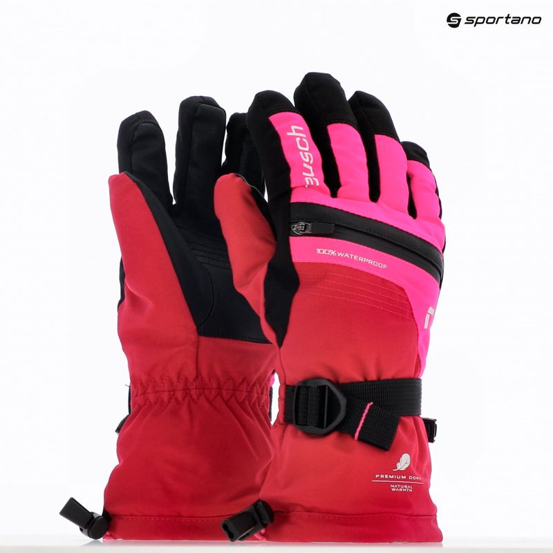 Children's ski gloves Reusch Lando R-TEX XT cerise/pink glo 5