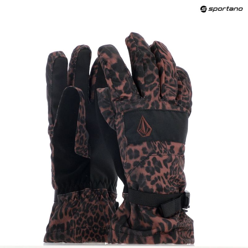 Women's snowboard gloves Volcom V.Snow Over Glove leopard 8