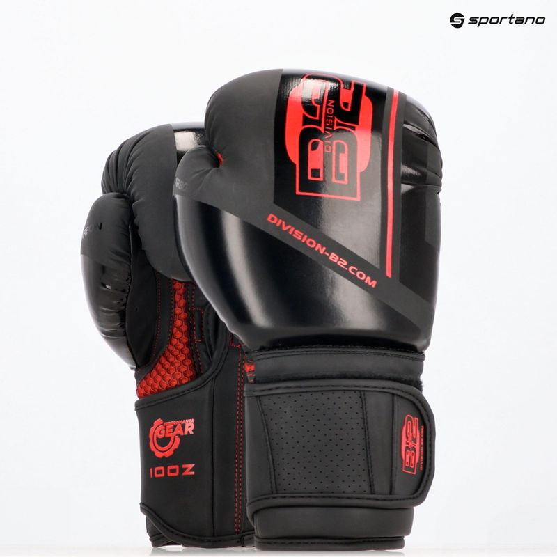 DIVISION B-2 Pro Carbon black/red boxing gloves 7
