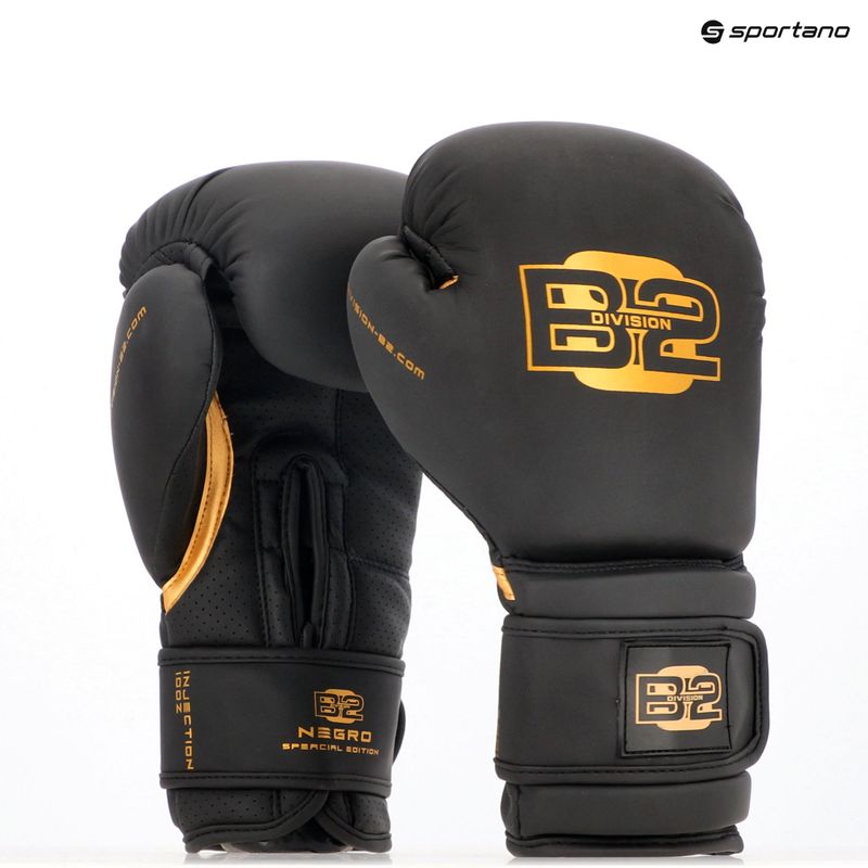 DIVISION B-2 Pro Carbon black/gold boxing gloves 7