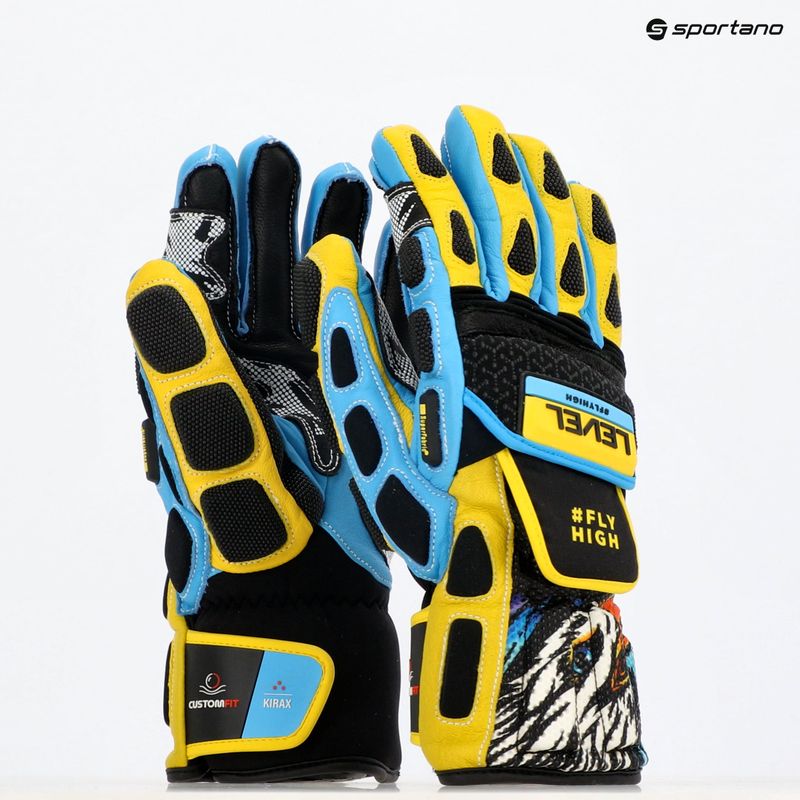 Level Worldcup CF ski gloves yellow/blue 8