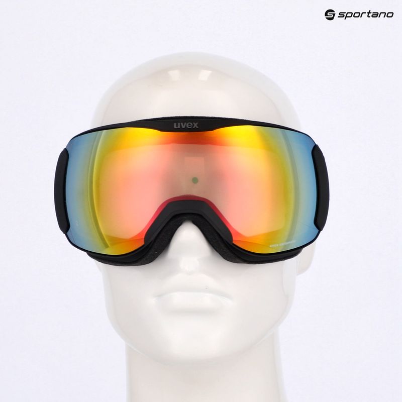 UVEX Downhill 2100 V ski goggles black matt/mirror rainbow clear 7