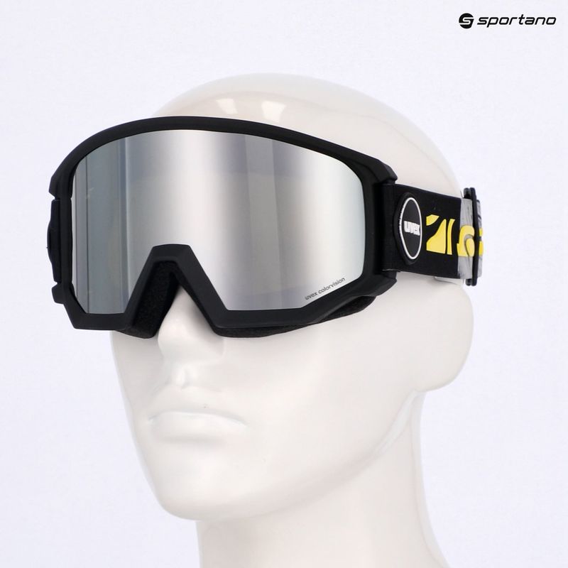 UVEX Athletic CV ski goggles black matt/mirror silver green 7