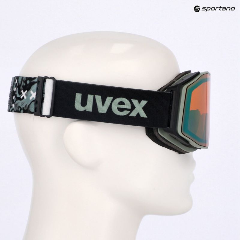 UVEX ski goggles Gravity FM acid green matt/mirror opal orange clear 7