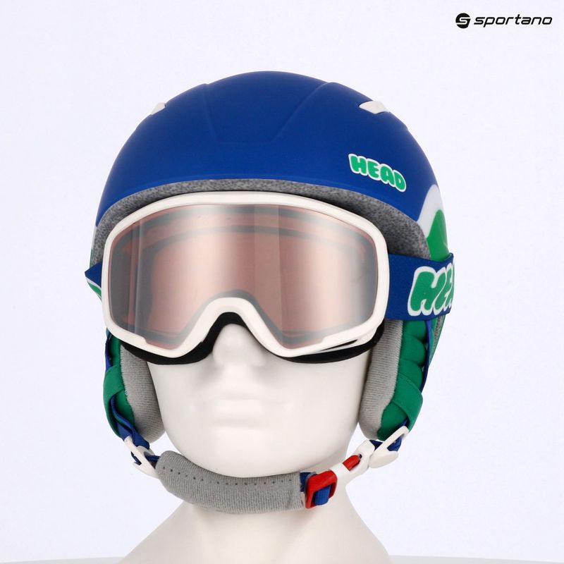 HEAD Children's Ski Helmet Mojo Set + Goggles Jr blue/green/silver red 8