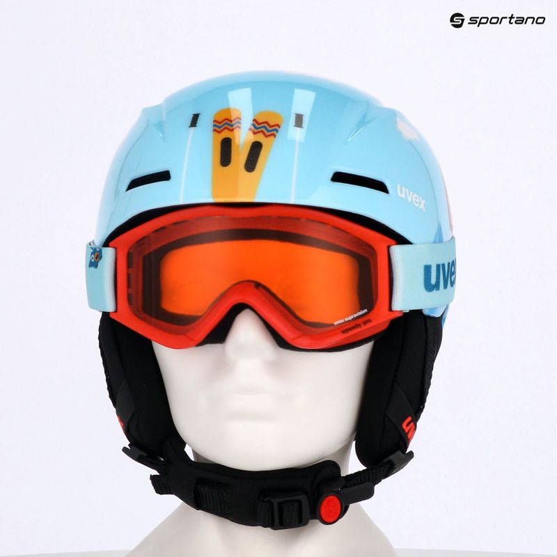 Children's ski helmet UVEX Viti Set + goggles Speedy Pro light blue birdy/lasergold lite 8