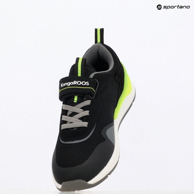KangaROOS KD-Gym EV jet black/neon yellow children's shoes 11