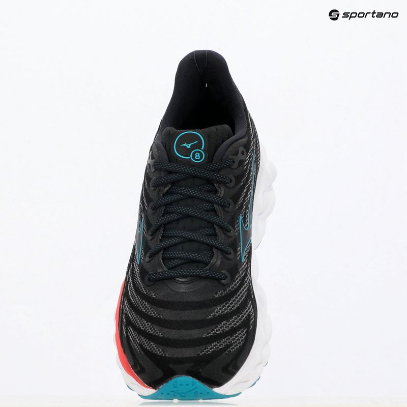 Men's running shoes Mizuno Wave Sky 8 black/black/ enamel blue 9