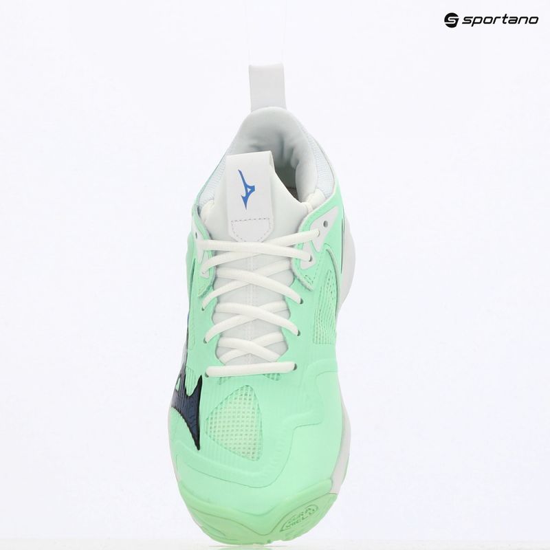 Mizuno Wave Momentum 3 volleyball shoes neo mint/black/frontier blue 9