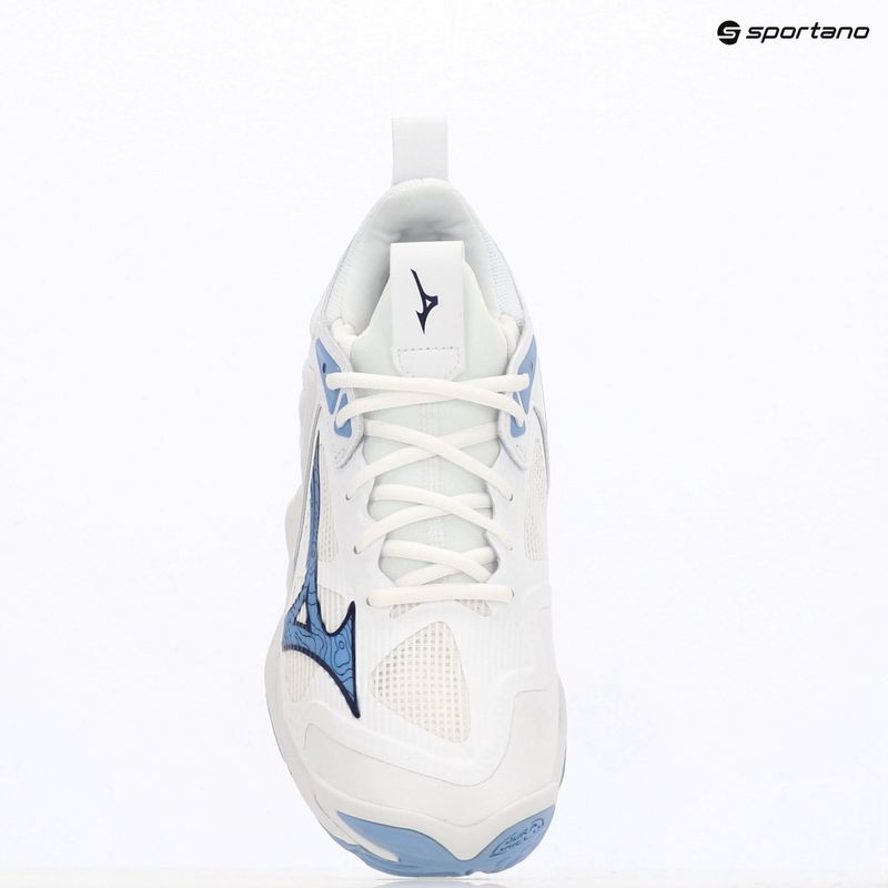 Mizuno Wave Momentum 3 volleyball shoes white/bellwether blue/bel air blue 11