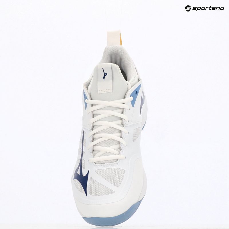 Mizuno Wave Dimension volleyball shoes white/bellwether blue/bel air blue 9