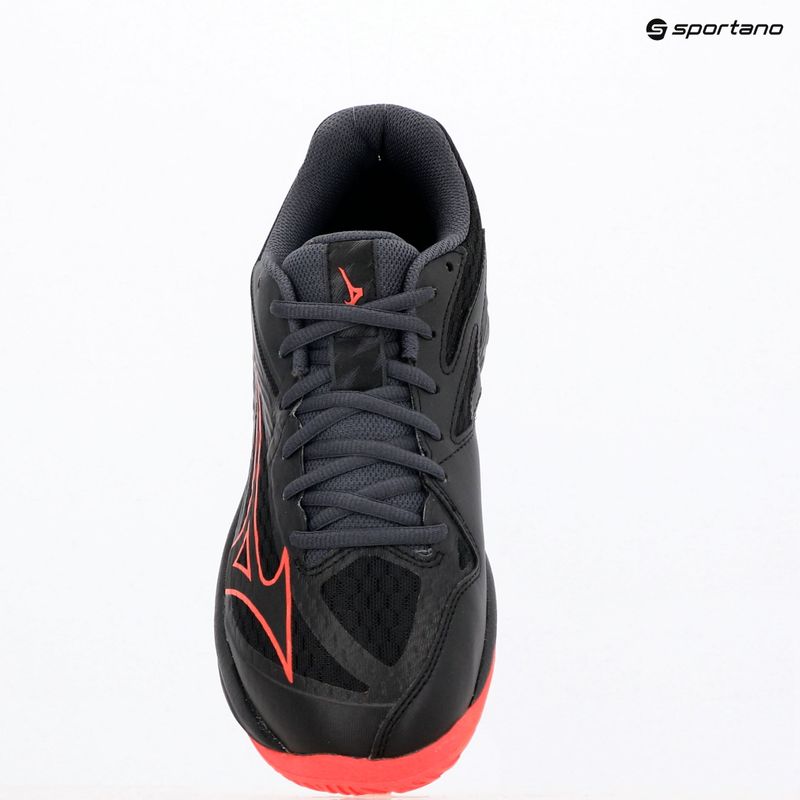 Mizuno Thunder Blade Z volleyball shoes black/neon flame/peacock blue 9
