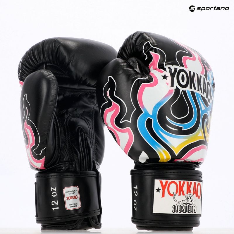 Men's boxing gloves YOKKAO Flames black 12