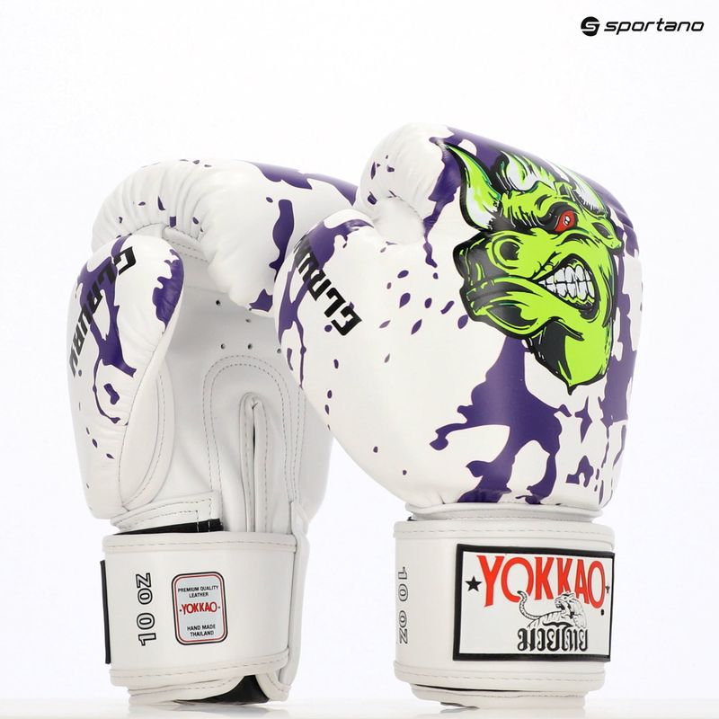 Men's boxing gloves YOKKAO Angry Bull white 12