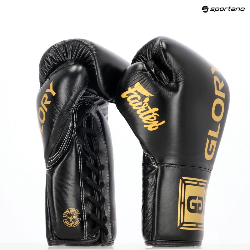 Fairtex Glory Competition Lace Up boxing gloves black 8