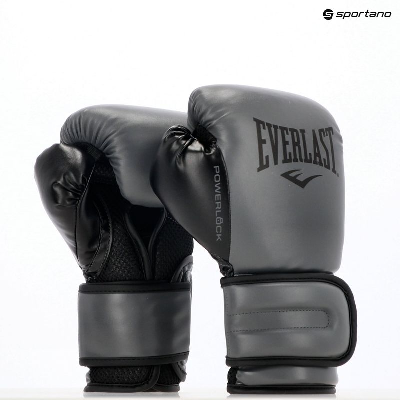 Everlast Powerlock 2 charocal boxing gloves 8