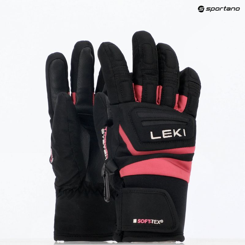 LEKI Griffin 3D Junior children's ski glove black/ rose 7