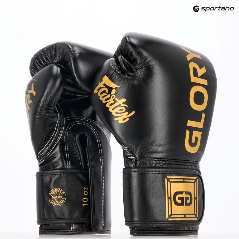 Fairtex Glory Competition Lace Velcro boxing gloves black 8