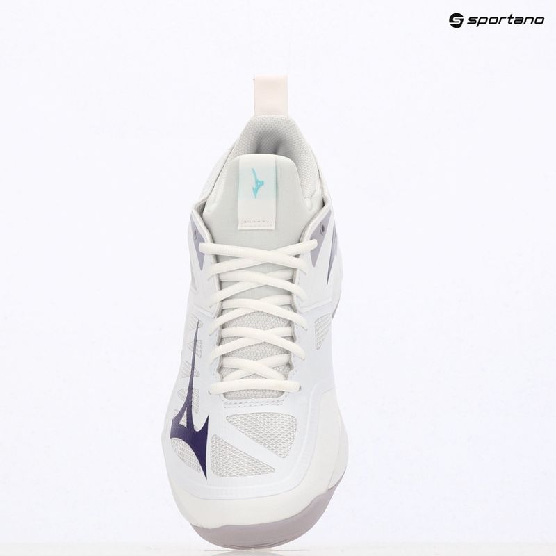 Mizuno Wave Dimension volleyball shoes white/violet indigo/camellia rose 9