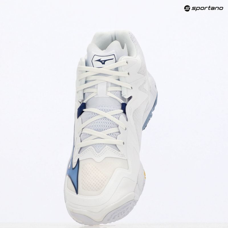 Mizuno Wave Lightning Z8 Mid volleyball shoes white/bellwether blue/bel air blue 11