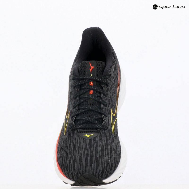 Women's running shoes Mizuno Wave Rider 28 black/evening primrose/poppy red 9
