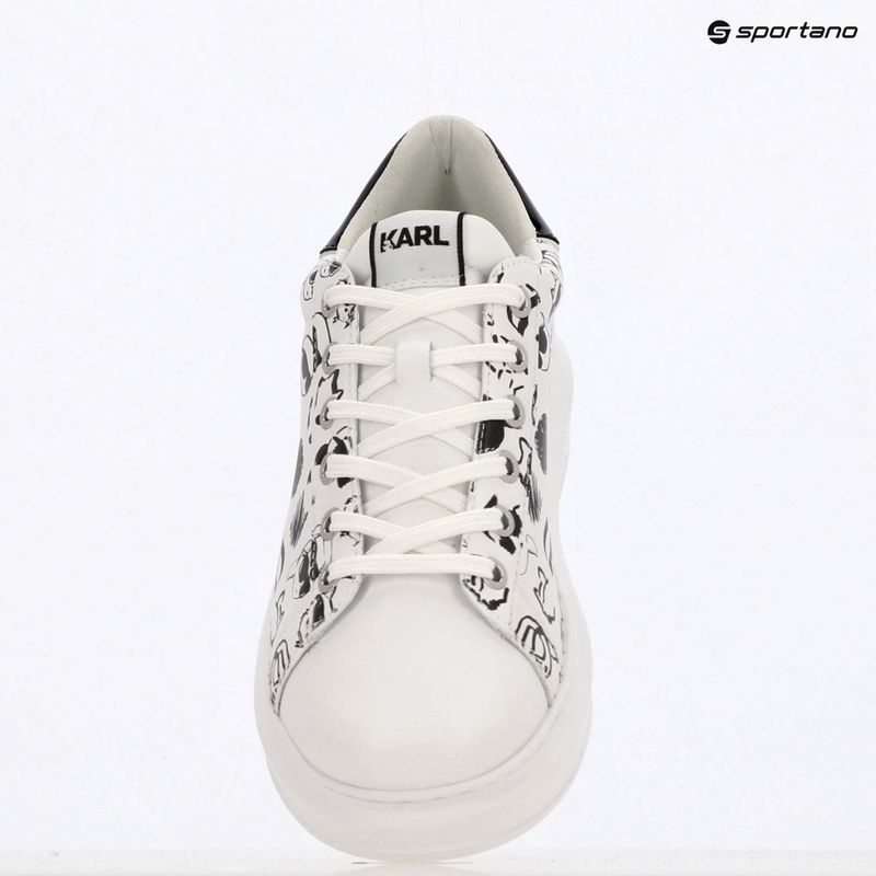 KARL LAGERFELD women's Kapri Twin Nft Graffiti white leather w/black shoes 9