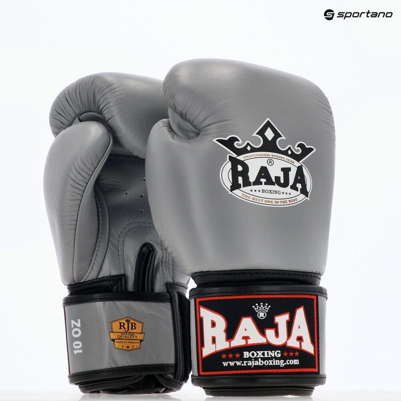 Boxing gloves RAJA BOXING Single Standard Genuine Leather grey 8