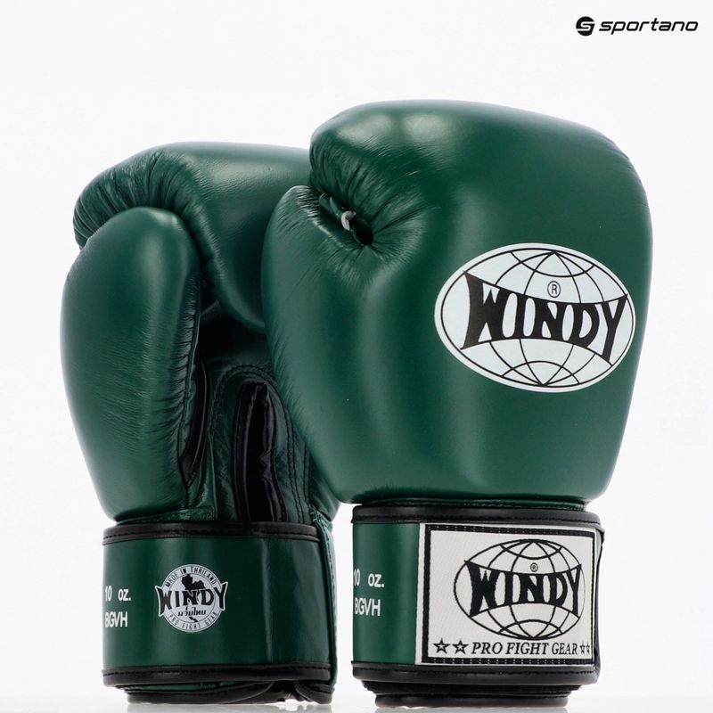 Boxing gloves WINDY Classic Genuine Leather green 8