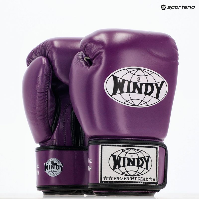 Boxing gloves WINDY Classic Genuine Leather purple 7