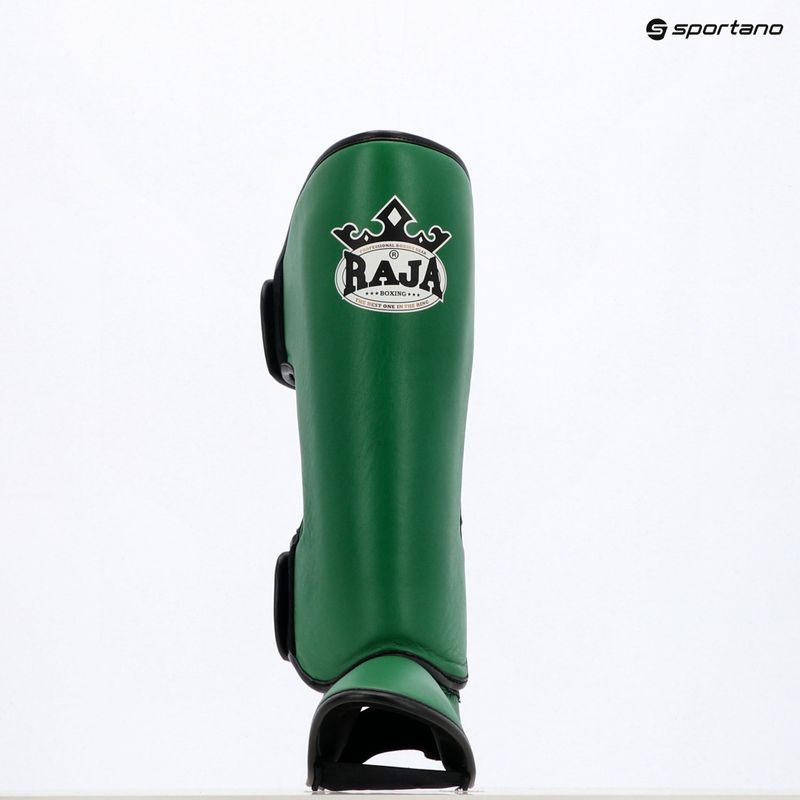 Tibia and foot protectors RAJA BOXING Lightweight Shin Guards Genuine Leather dark green 8
