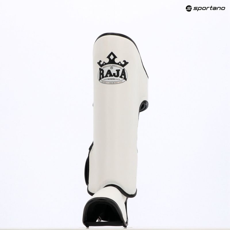 Tibia and foot protectors RAJA BOXING Lightweight Shin Guards Genuine Leather white 8