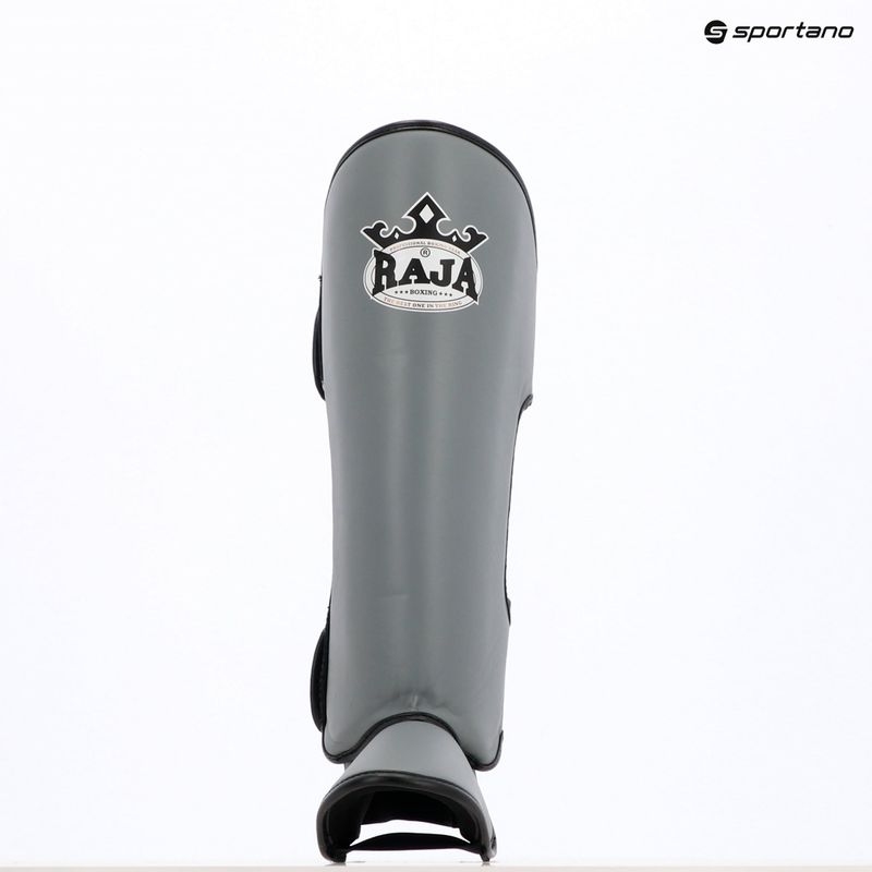 Tibia and foot protectors RAJA BOXING Lightweight Shin Guards Genuine Leather grey 8
